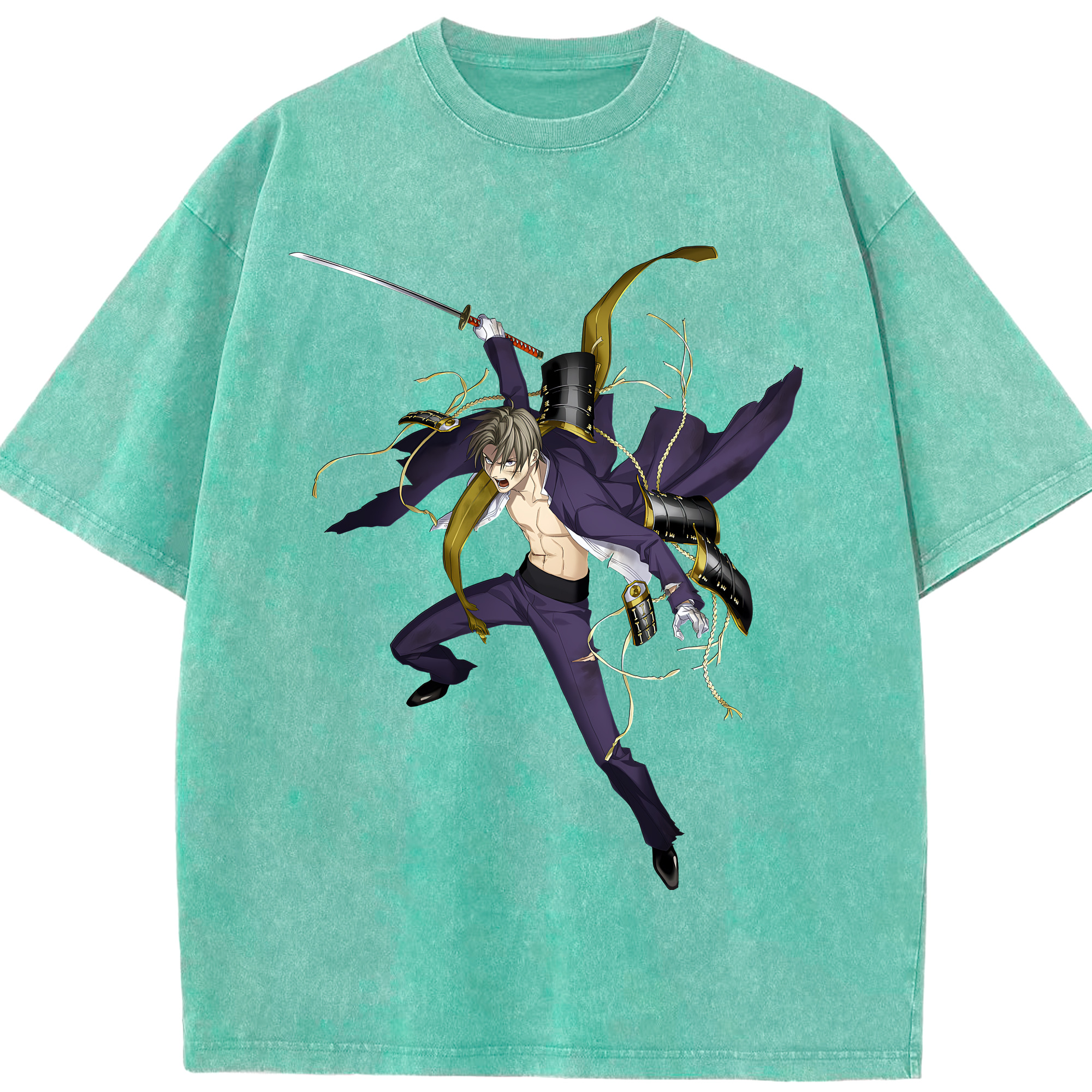 （画像用） 刀剣乱舞 Touken Ranbu 綿100% ヴィンテージ風 半袖Tシャツ（フロントプリント）